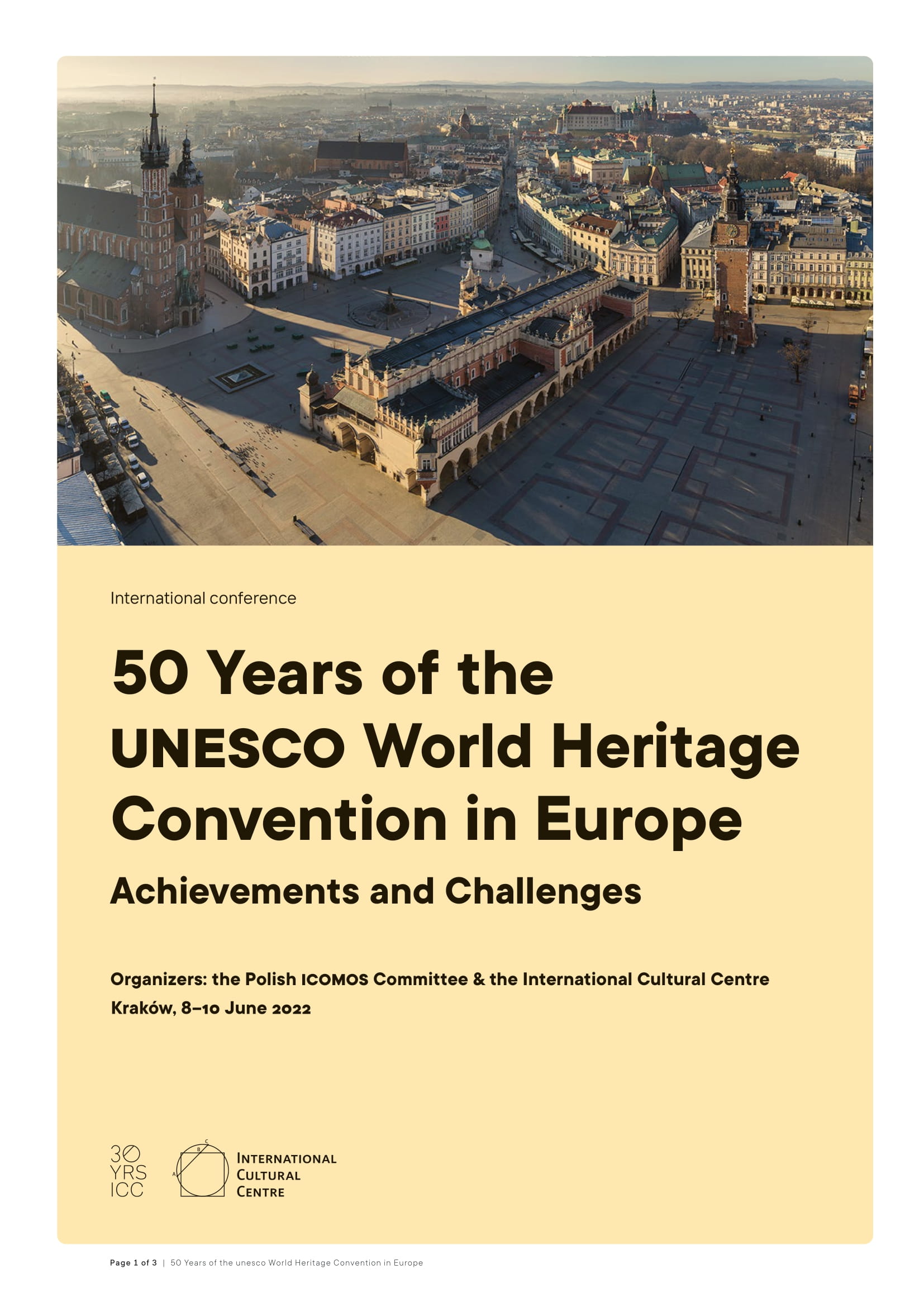 Cracovia: Conferenza “50 anni del patrimonio mondiale UNESCO”