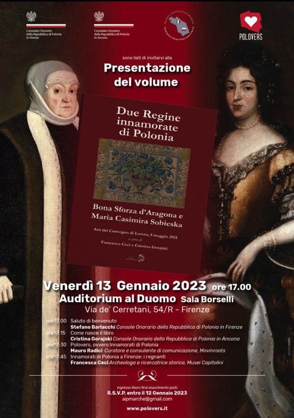 Firenze: Presentazione del libro “Due regine innamorate di Polonia”