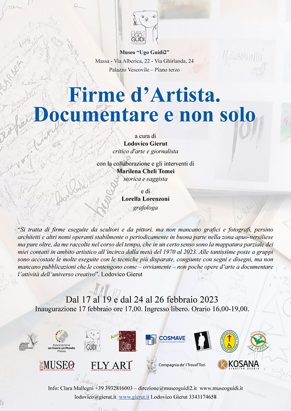 Massa: Mostra “Firme d’Artista. Documentare e non solo” a cura di Lodovico Gierut