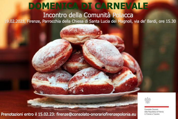 Invito all’incontro della Comunità Polacca. Domenica di Carnevale