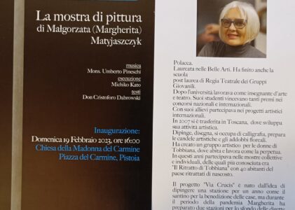 Pistoia: Mostra di Małgorzata Matyjaszczyk con i testi letti e la musica dell’organo