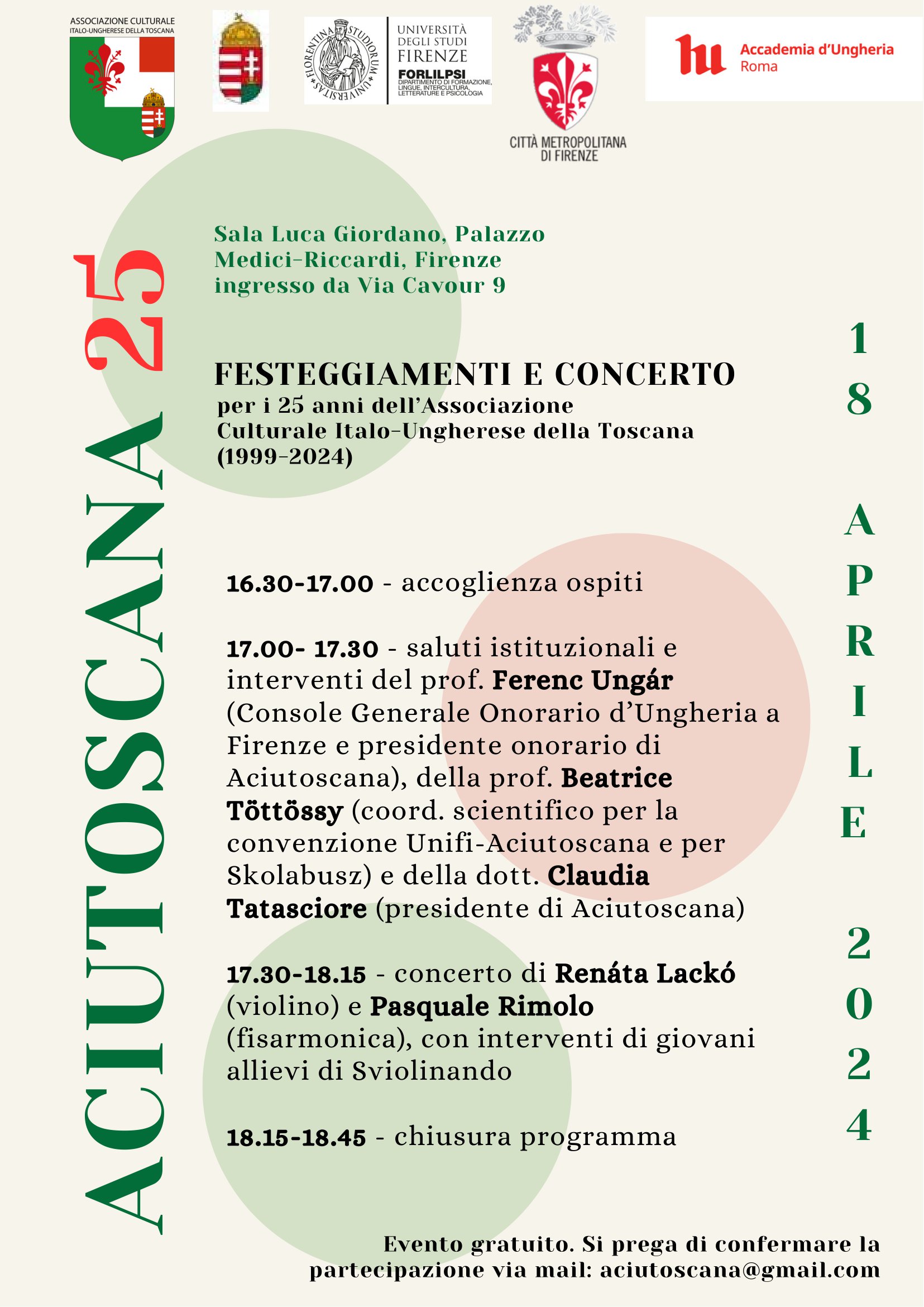 Firenze: 25° anniversario di Aciutoscana