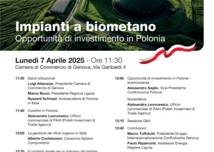 INVITO alla Conferenza “Impianti a biometano – opportunità di investimento in Polonia”