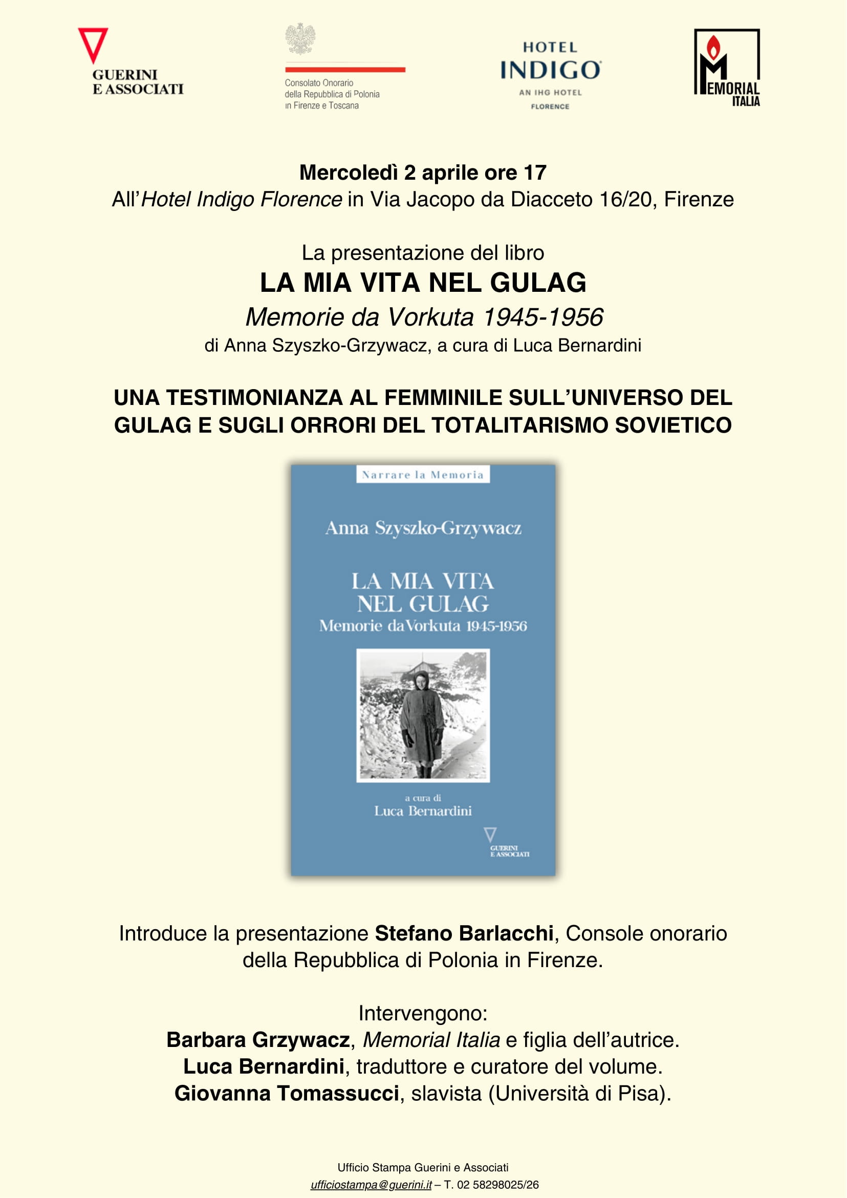 Firenze: Invito alla presentazione del libro “La mia vita nel gulag. Memorie da Vorkuta 1945-1956”