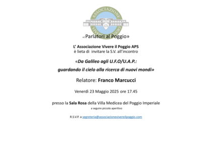 Firenze: Invito all’incontro con Franco Marcucci al Poggio Imperiale
