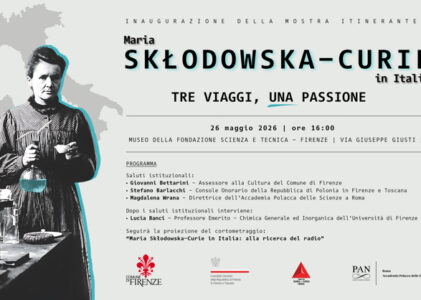 Firenze: Invito all’ inaugurazione della mostra su Maria Skłodowska – Curie