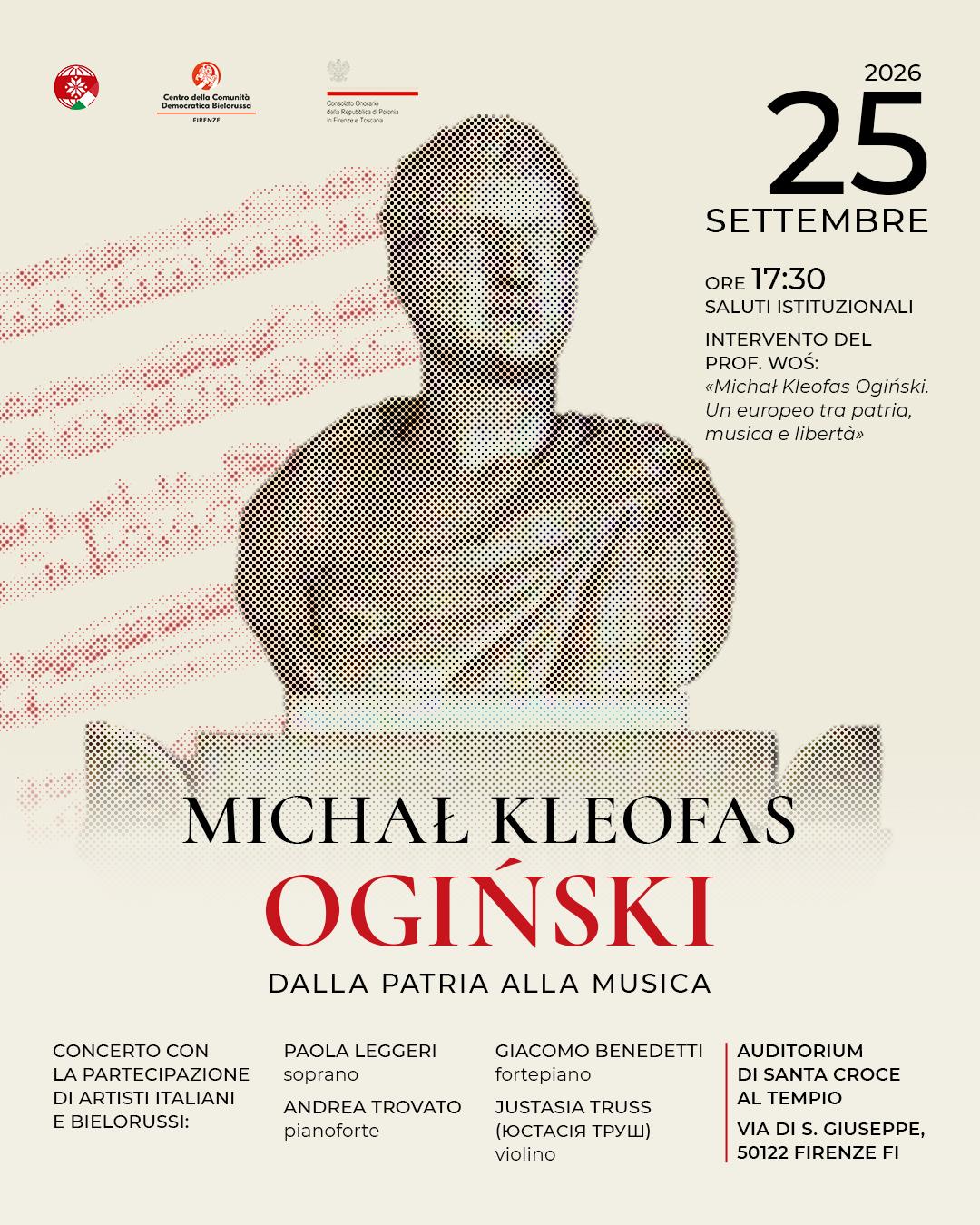 Firenze: Invito al concerto dedicato a Michał Kleofas Ogiński